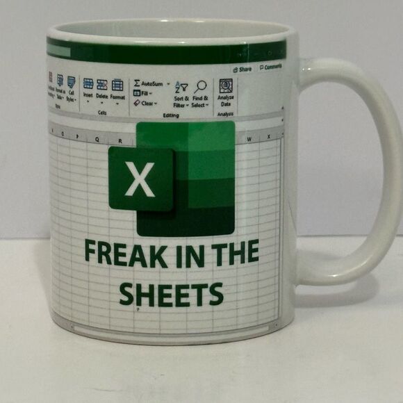 Coffee Mug Freak In The Sheets Excel - Picture 1 of 5